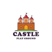 vetor de logotipo do playground do pequeno castelo para loja de bebês e crianças