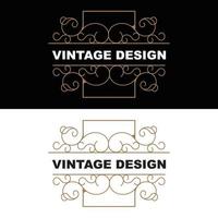 design vintage retrô, logotipo de ornamento vetorial minimalista luxuoso, com estilo mandala e batik, ilustração de marca de produto, convite, banner, moda vetor