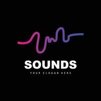 logotipo de onda sonora, design de equalizador, vibração de onda de música, ícone vetorial simples com estilo de linha vetor