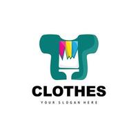 logotipo de roupas, design de camisa de estilo simples, vetor de loja de roupas, moda, marca comercial e ícone de modelo