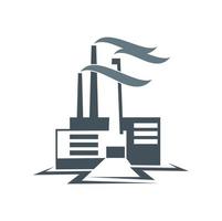 ícone de vetor de construção de fábrica ou planta industrial