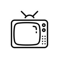 ícone da tv em estilo plano moderno isolado em fundo cinza. símbolo de televisão para o design do seu site, logotipo, aplicativo, interface do usuário. ilustração vetorial, eps10. vetor
