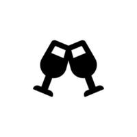 ícone de copo de vinho. símbolo do troféu. ilustração vetorial plana vetor
