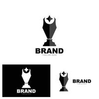 design de logotipo de troféu, vetor de troféu de campeonato vencedor do prêmio, marca de sucesso