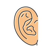ilustração em vetor ícone de cor da parte da cabeça da orelha