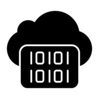 ícone de design moderno de dados binários em nuvem vetor