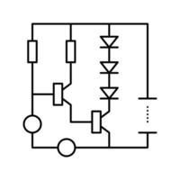 ilustração em vetor ícone de linha de diagrama de circuito