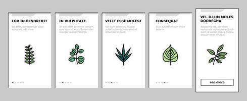 vetor de conjunto de ícones de integração de folha de árvore, arbusto ou flor