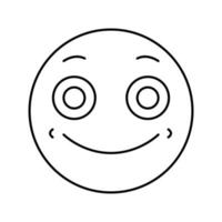 ilustração vetorial de ícone de linha emoji feliz vetor