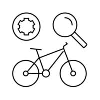 ilustração em vetor ícone de linha de manutenção de bicicleta complexa