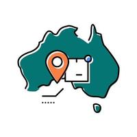 ilustração em vetor ícone de cor de rastreamento de remessa austrália