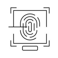 sinal de ilustração vetorial de ícone de linha de acesso de impressão digital vetor