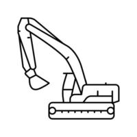 escavadeira construção carro veículo ícone linha ilustração vetorial vetor
