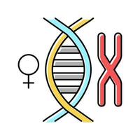 ilustração em vetor ícone de cor genética de cromossomo feminino