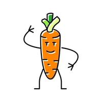 ilustração em vetor ícone de cor de personagem vegetal de cenoura