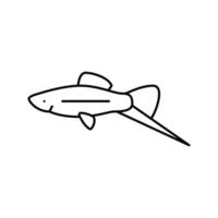 ilustração em vetor ícone de linha de peixe espada