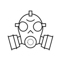 ilustração vetorial de ícone de linha de máscara de gás plana vetor