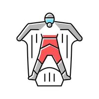 ilustração vetorial de ícone de cor de esportista de wingsuit vetor