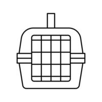 gaiola para ilustração vetorial de ícone de linha de animal de estimação de transporte vetor