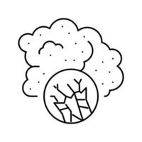 ilustração em vetor ícone de linha de poluição de amianto do ar