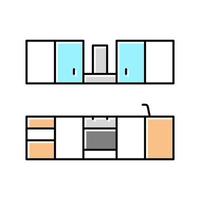 ilustração em vetor ícone de cor de móveis de cozinha