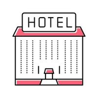 ilustração vetorial de ícone de cor de construção de hotel vetor