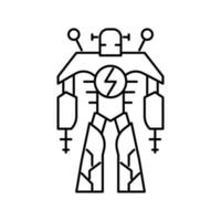 ilustração em vetor ícone de linha de monstro elétrico