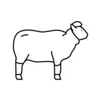 ilustração vetorial de ícone de linha de ovelhas de lã vetor