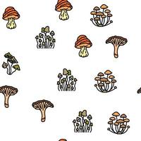 cogumelo comida floresta fungos vetor padrão perfeito