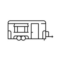 ilustração vetorial de ícone de linha de transporte de reboque vetor