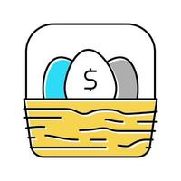 ilustração em vetor ícone de cor de dinheiro de diversificação