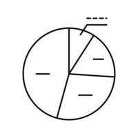 ilustração em vetor ícone de linha de gráfico de pizza