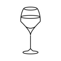 ilustração vetorial de ícone de linha de copo de vinho de coquetel vetor