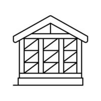 ilustração vetorial de ícone de linha de construção de moldura de madeira vetor