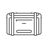 ilustração em vetor ícone de linha de acessórios de motocicleta drypack de bagagem