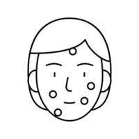 rosto ícone de linha de acne ilustração em vetor preto