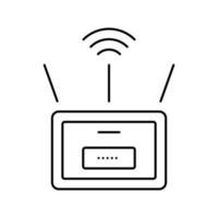 ilustração em vetor ícone de linha de roteador wifi