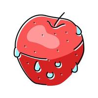 ilustração em vetor ícone de cor de fruta maçã fresca