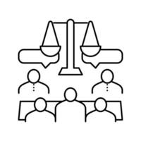 ilustração em vetor ícone de linha de dicionário de direito de arbitragem