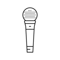 fale a ilustração vetorial do ícone da linha do microfone do microfone vetor