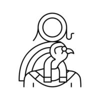 ilustração vetorial de ícone de linha de deus egípcio ra vetor