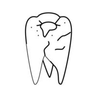 ilustração vetorial de ícone de linha de dente de cavidade vetor