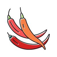ilustração vetorial de ícone de cor de pimenta caiena vetor