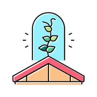 jardinagem na ilustração vetorial de ícone de cor de telhado de casa vetor