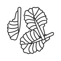 ilustração vetorial de ícone de linha de corte de comida de fatia de alface vetor