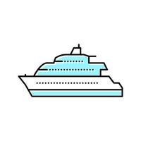 ilustração vetorial de ícone de cor de barco a motor iate vetor