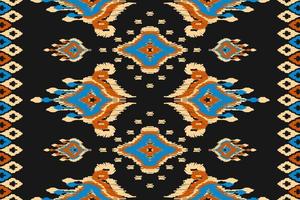 tapete étnico ikat arte padrão. sem costura padrão geométrico étnico ikat em tribal. estilo mexicano. vetor