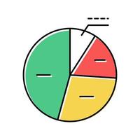 ilustração em vetor ícone de cor do gráfico de pizza