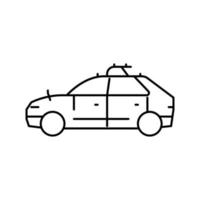 ilustração em vetor de ícone de linha de carro autônomo