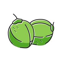 ilustração vetorial de ícone de cor de coco verde vetor